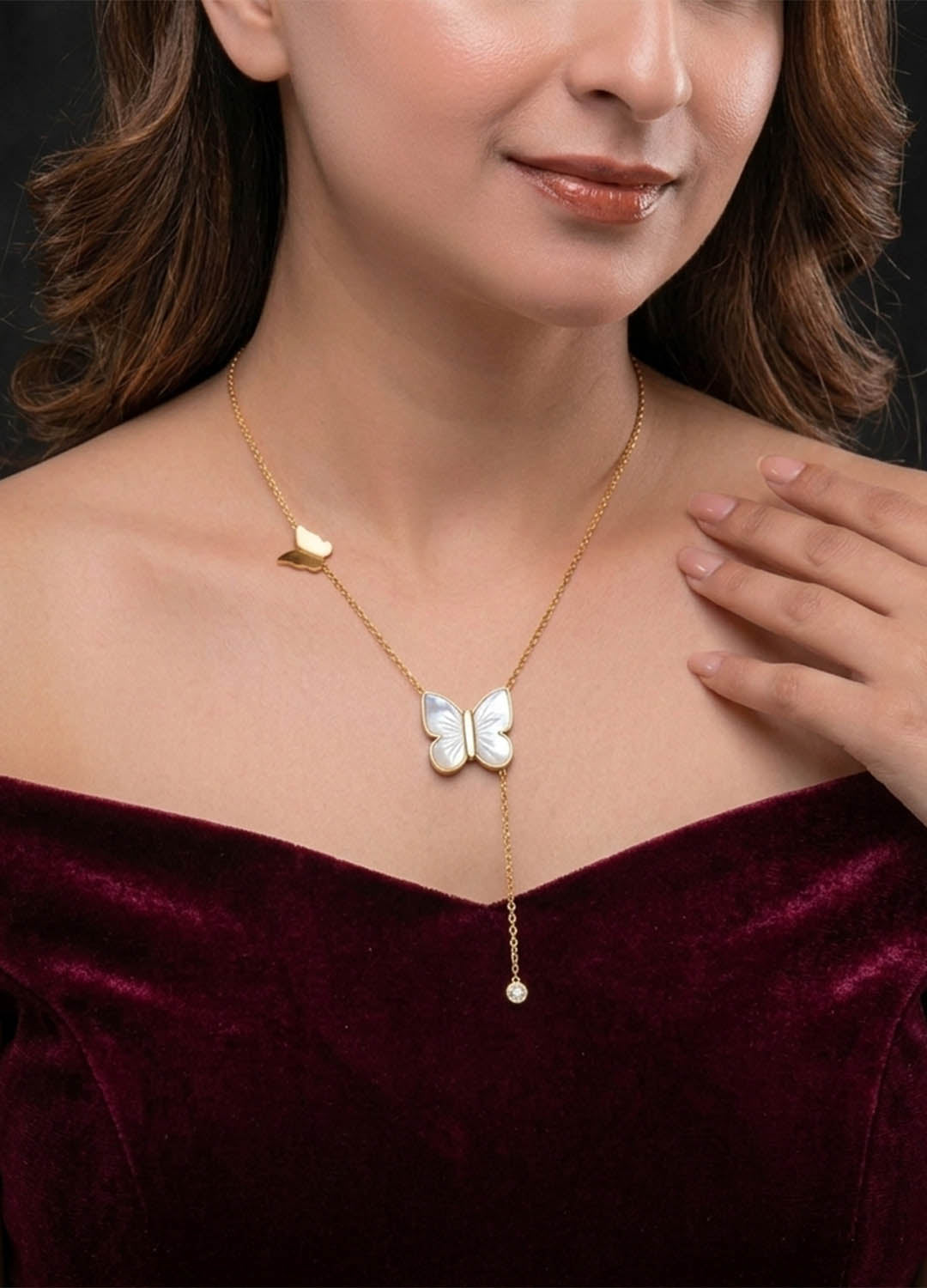 Bliss Butterfly Necklace white