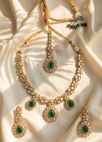 Meira Kundan Necklace - Green