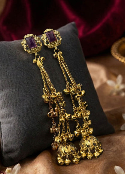 Zeenat Kashmiri Earring - Purple