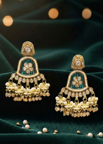 Ira Polki Earrings - TEAL BLUE