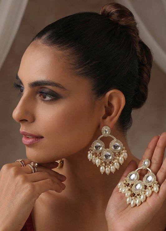 Polki jhumka earrings with traditional design