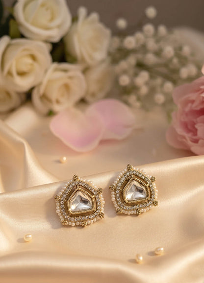 Elegant polki stud earrings with classic design