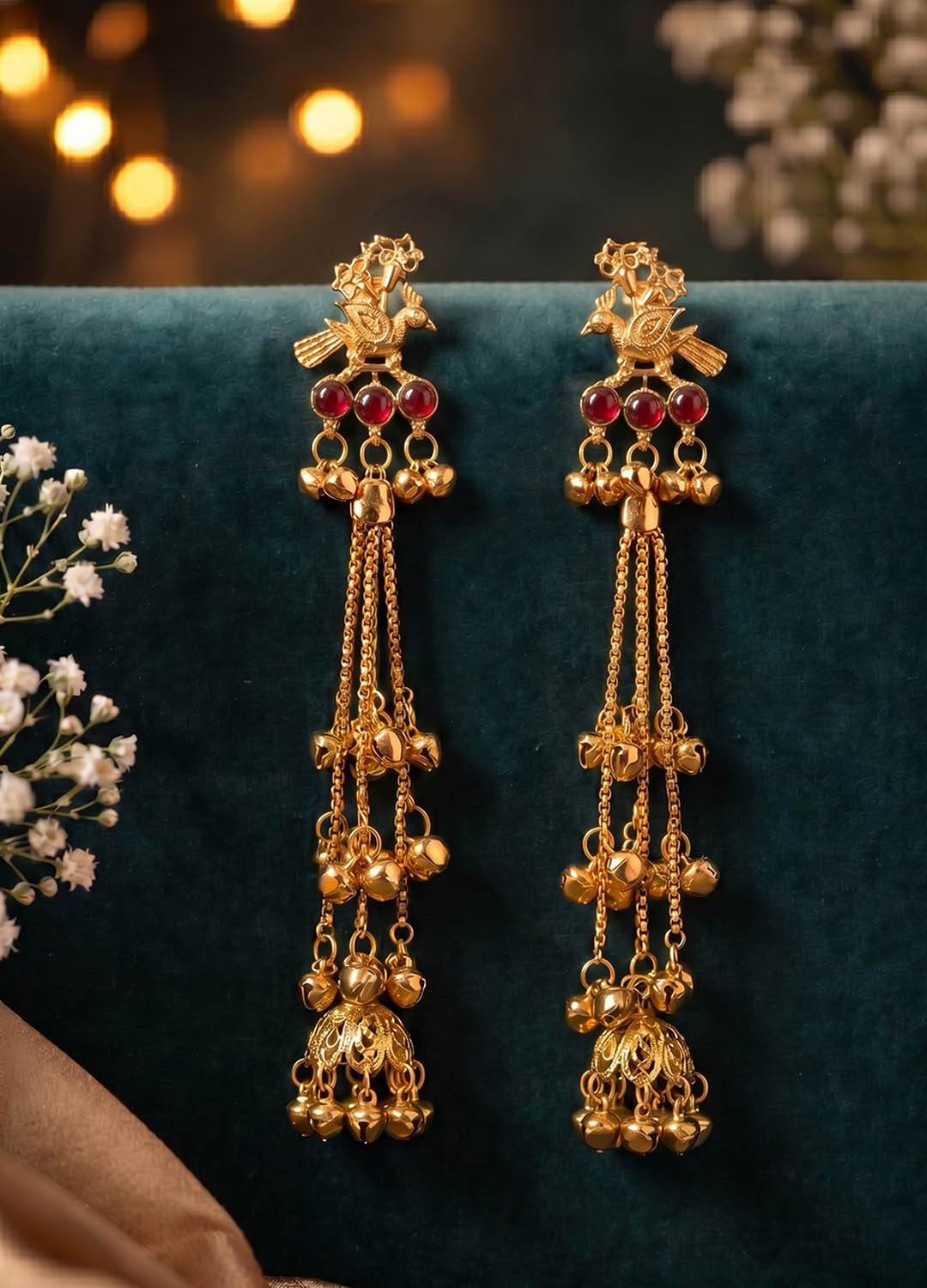 Viran Gulnaar Earrings - Red