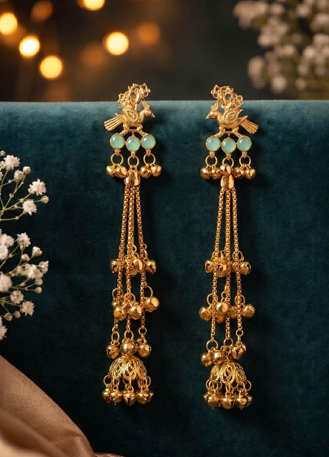 Viran Gulnaar Earrings - Mint Green