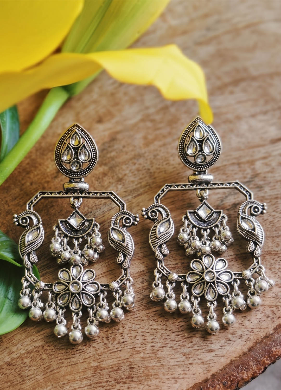 Meher Oxidised Earrings