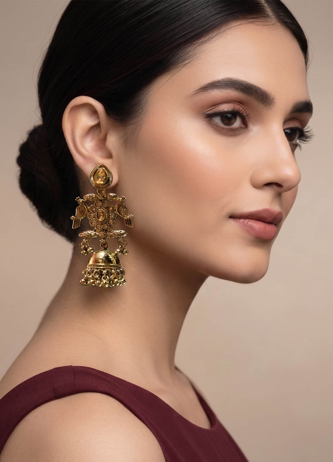 Elegant polki bridal earrings with intricate design